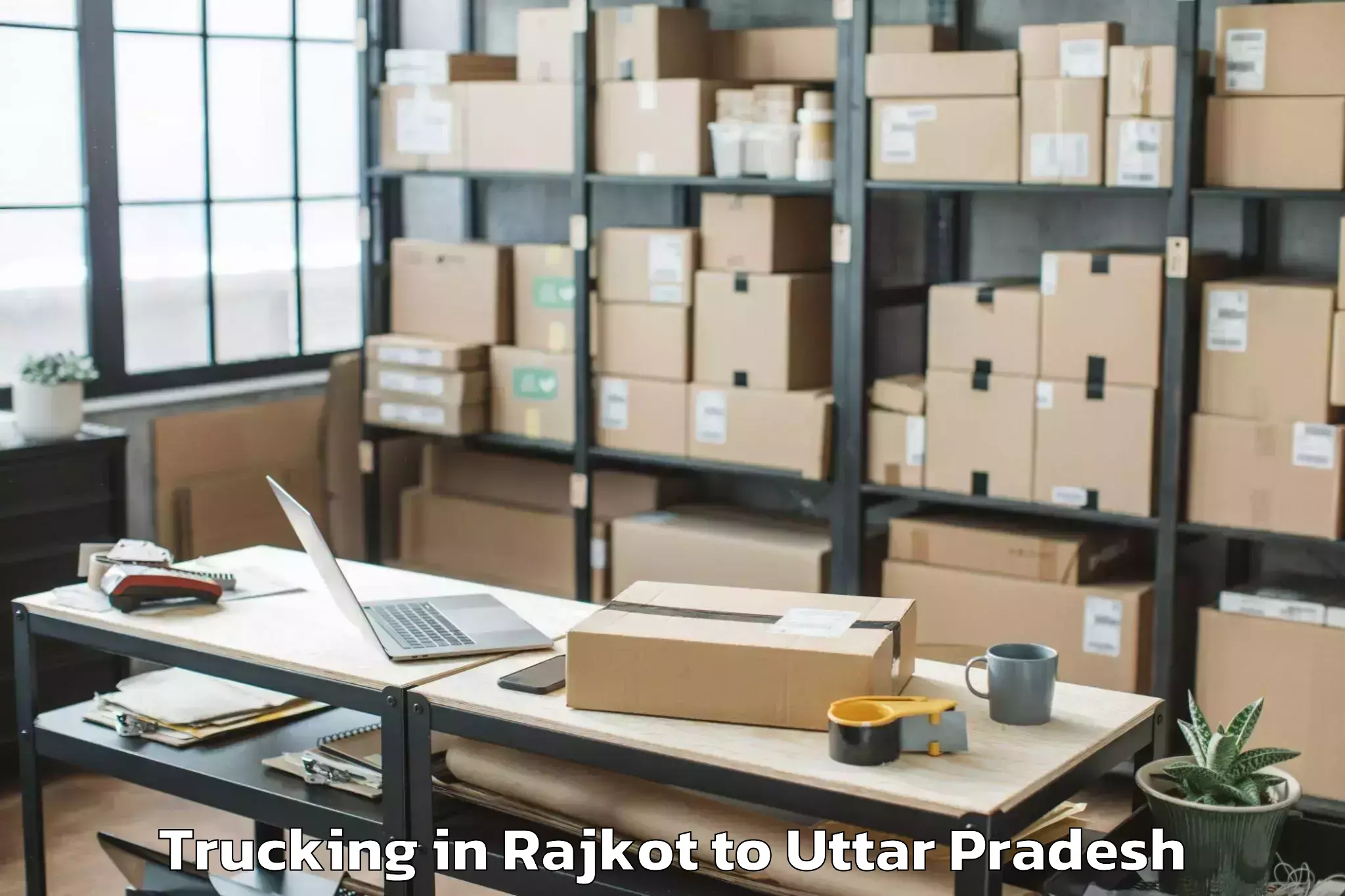 Easy Rajkot to Sahara Ganj Mall Trucking Booking